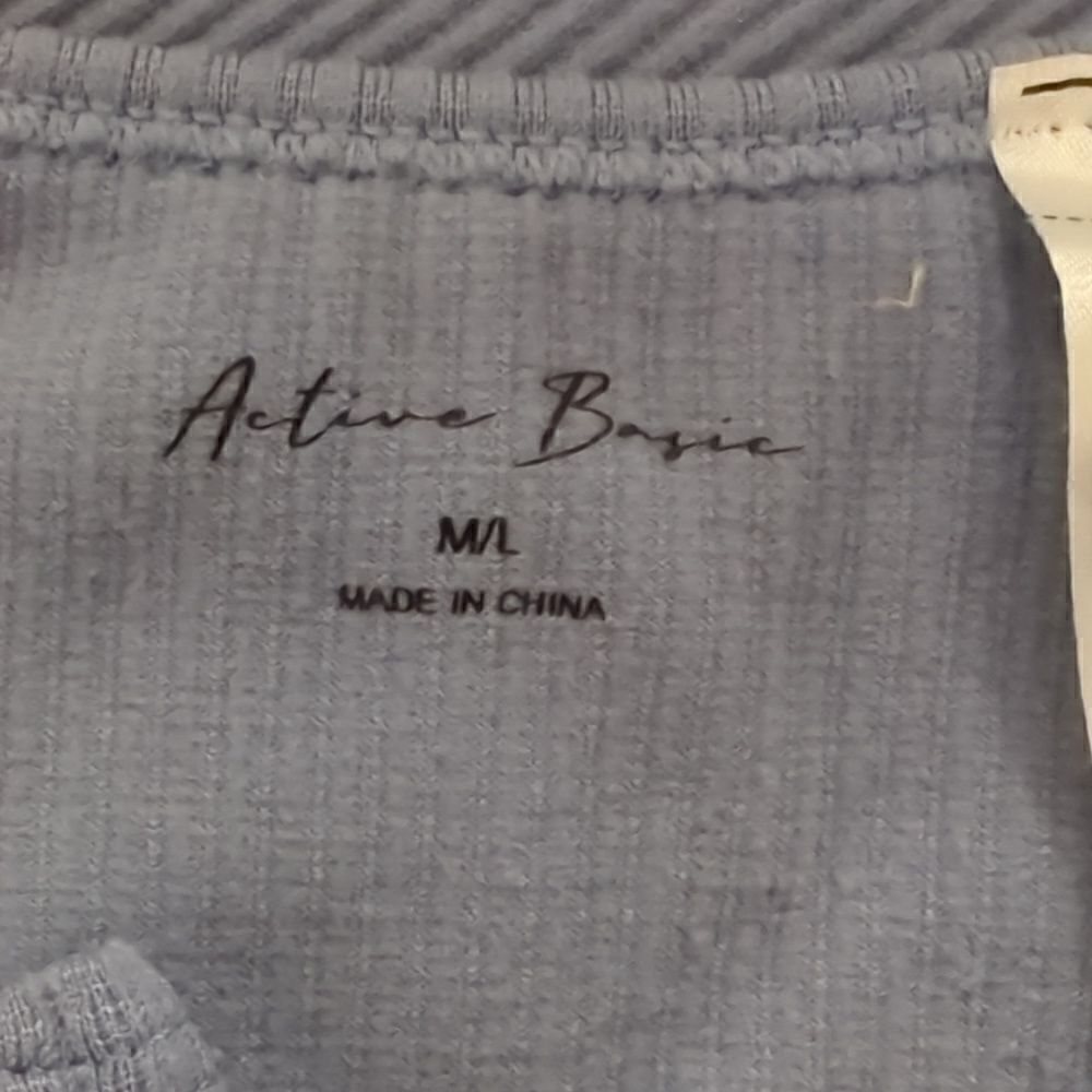 Active Basic Blue Ribbed Croppedlong Sleeve - image 4